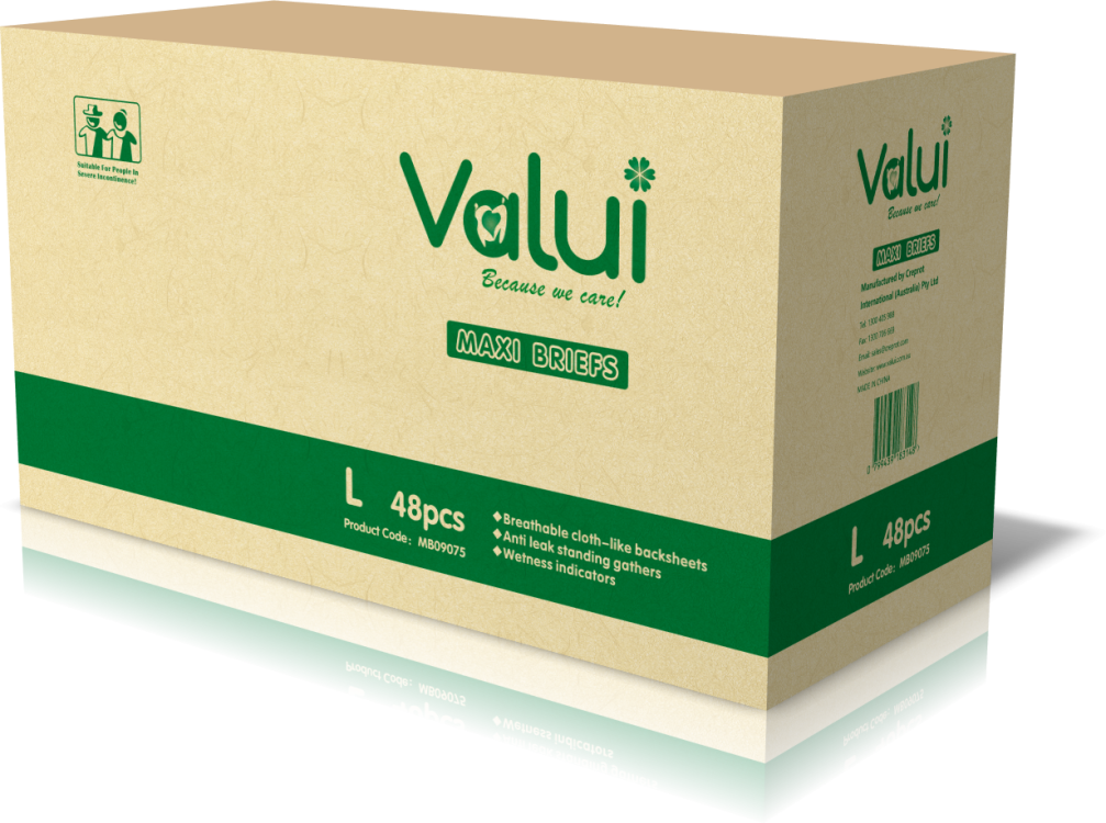 Valui Maxi Briefs Nappy Style (Pack of 12) - Carton Pack