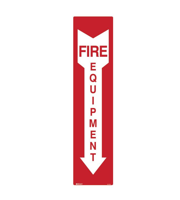 Fire Equipment Sign - Fire Equipment Arrow Down