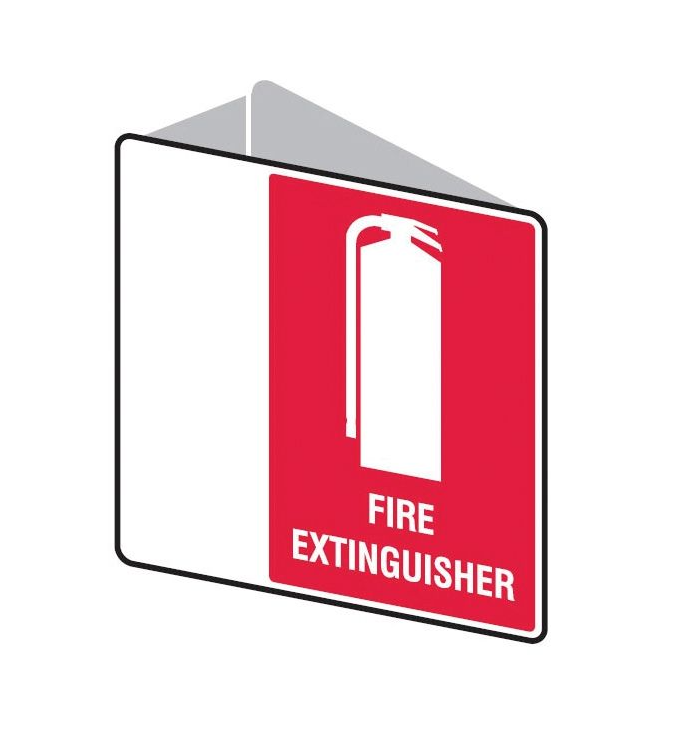 Double Sided Fire Equipment Sign - Fire Extinguisher