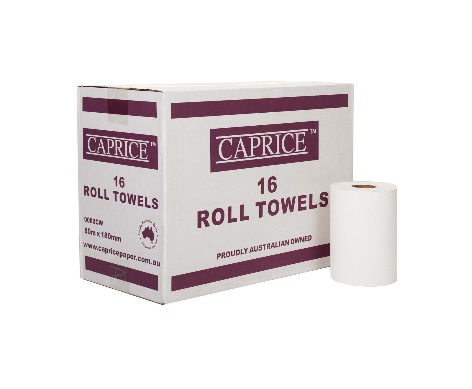 Caprice Roll Towel 80 Metres – 1 Ply – Carton of 16