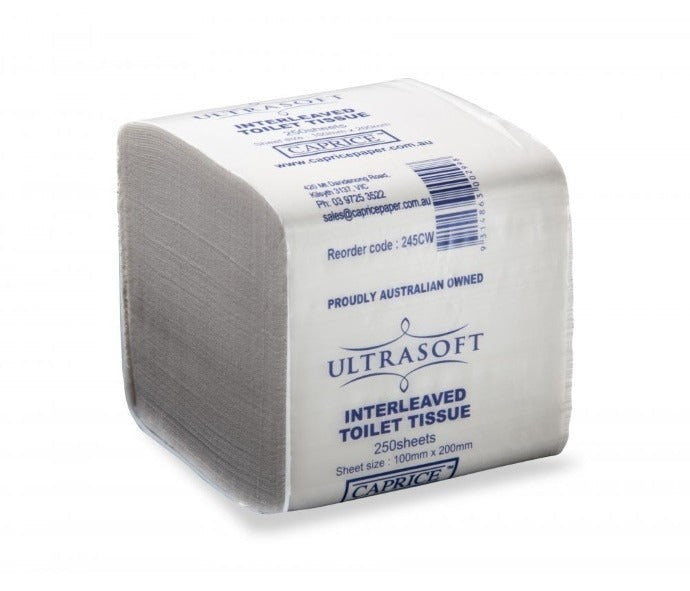 Ultrasoft Interleaved Toilet Tissue 2 Ply 250 Sheets