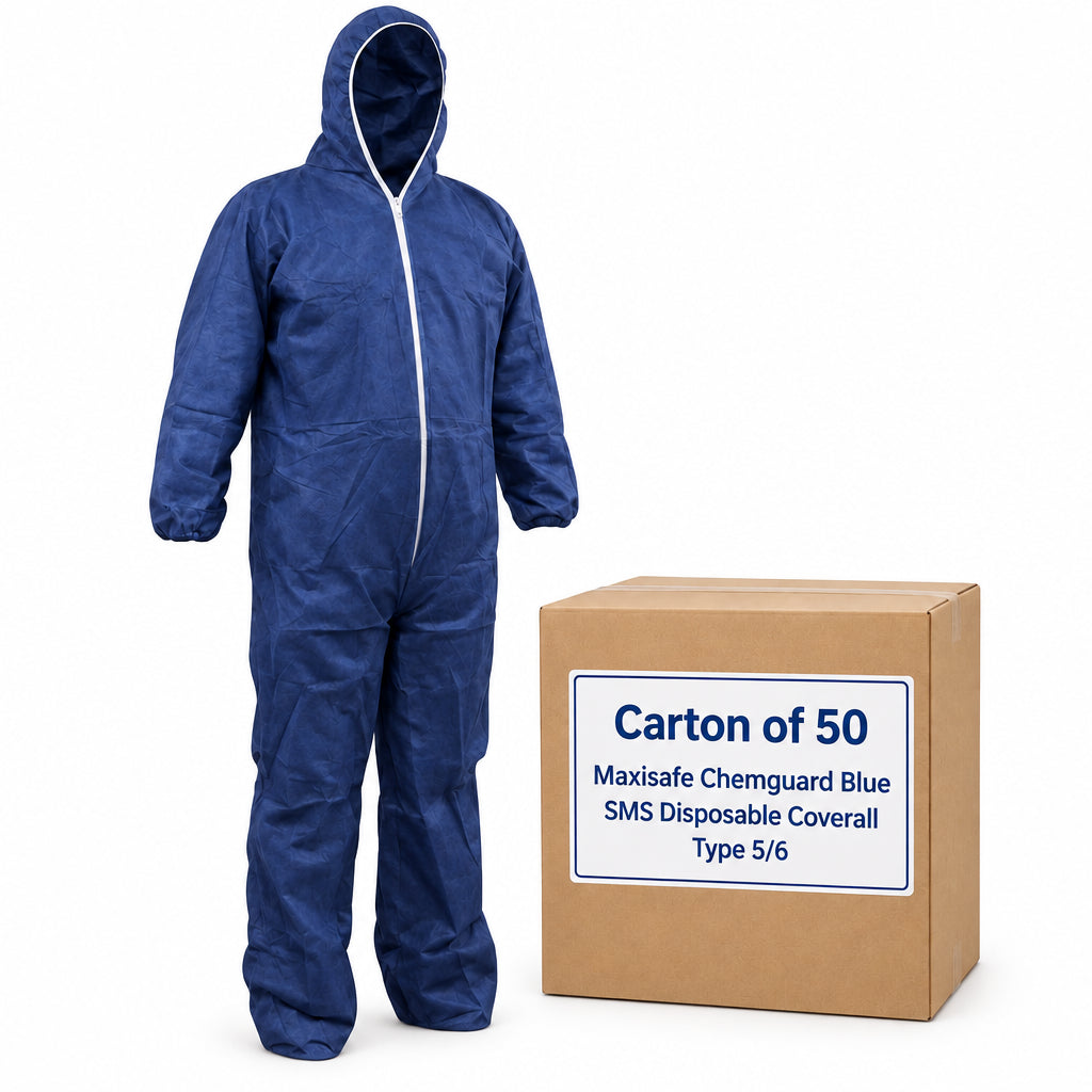 Maxisafe Chemguard Blue SMS Type 5/6 Coveralls product photo – COC620