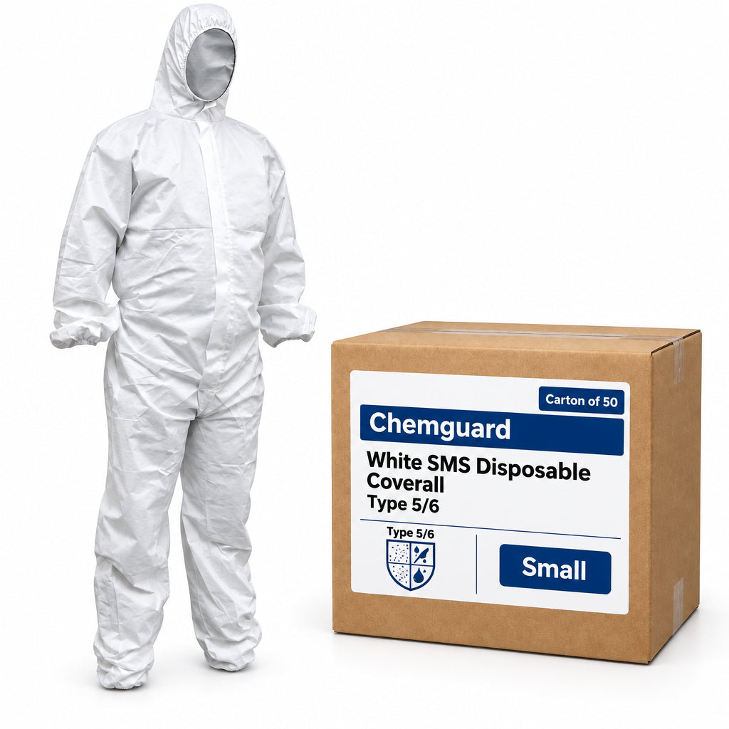 Maxisafe Chemguard White SMS Type 5/6 Coveralls product photo – COC621