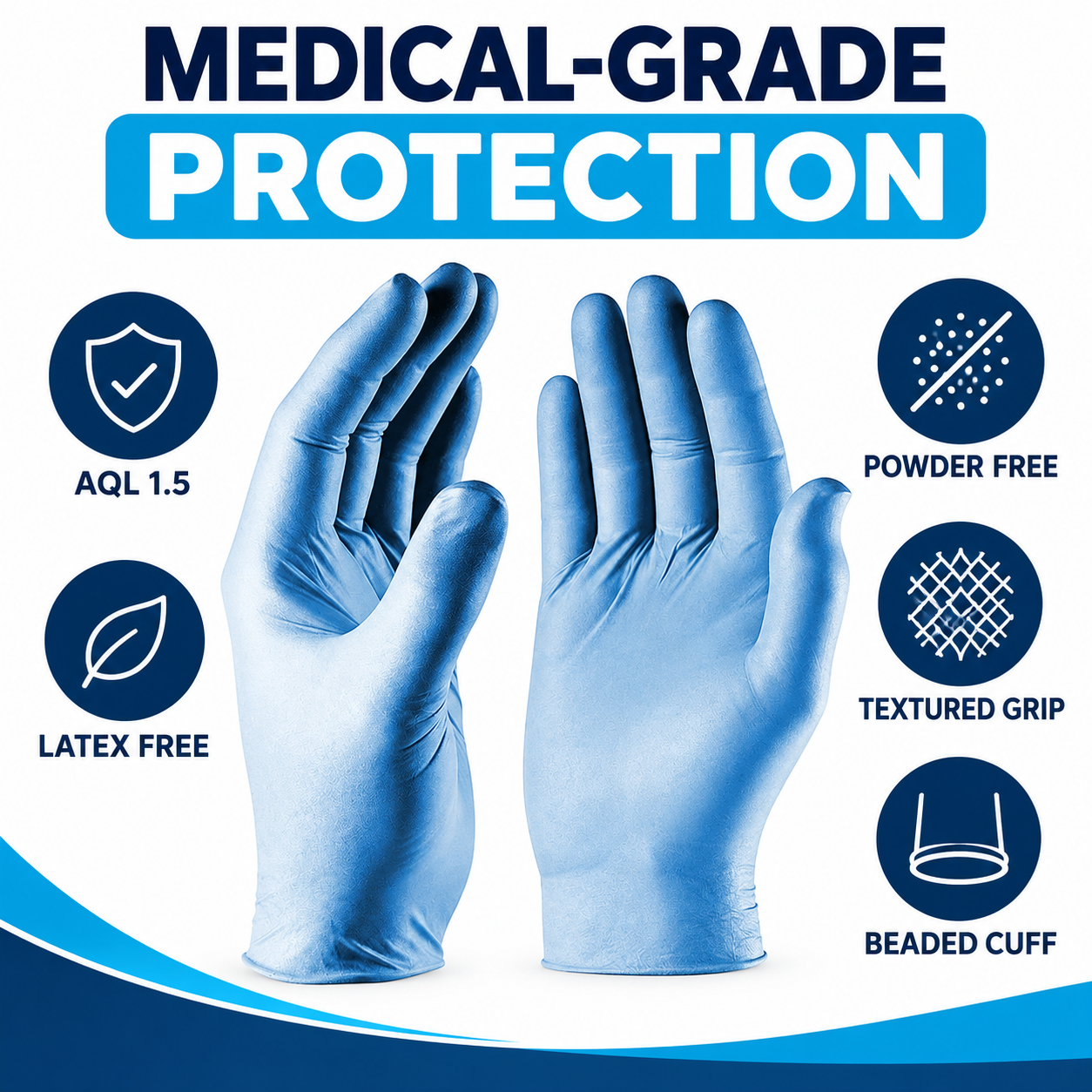 Nexus Blue Medical-Grade Nitrile Gloves – 2 Carton Bundle (2,000 Gloves)