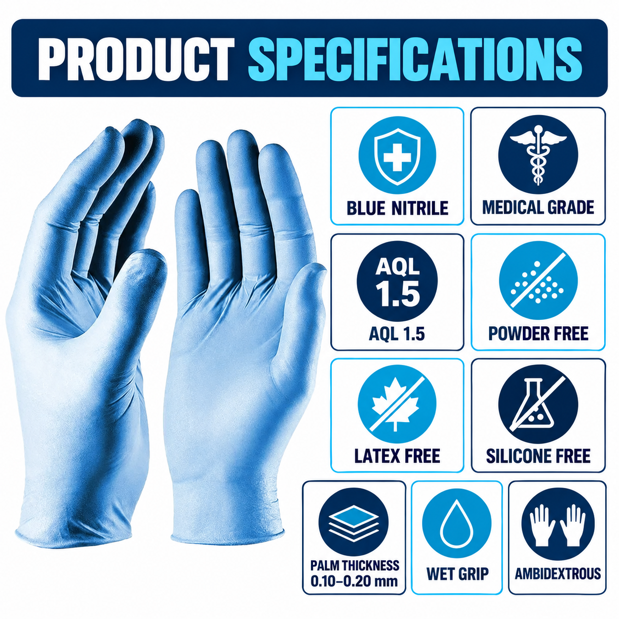 Nexus Blue Medical-Grade Nitrile Gloves – 2 Carton Bundle (2,000 Gloves)
