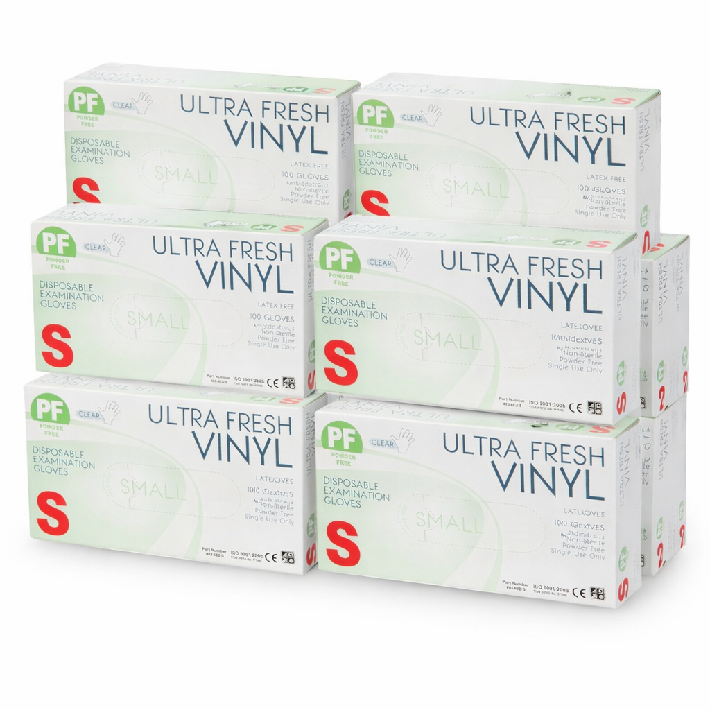 ULTRA FRESH Vinyl Disposable Powder Free Gloves (Clear) 10 boxes / 1 carton