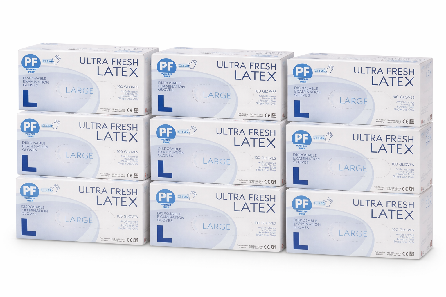 Ultra Fresh Disposable Latex Powder Free Gloves - 10 Boxes / Carton | 1000PCS