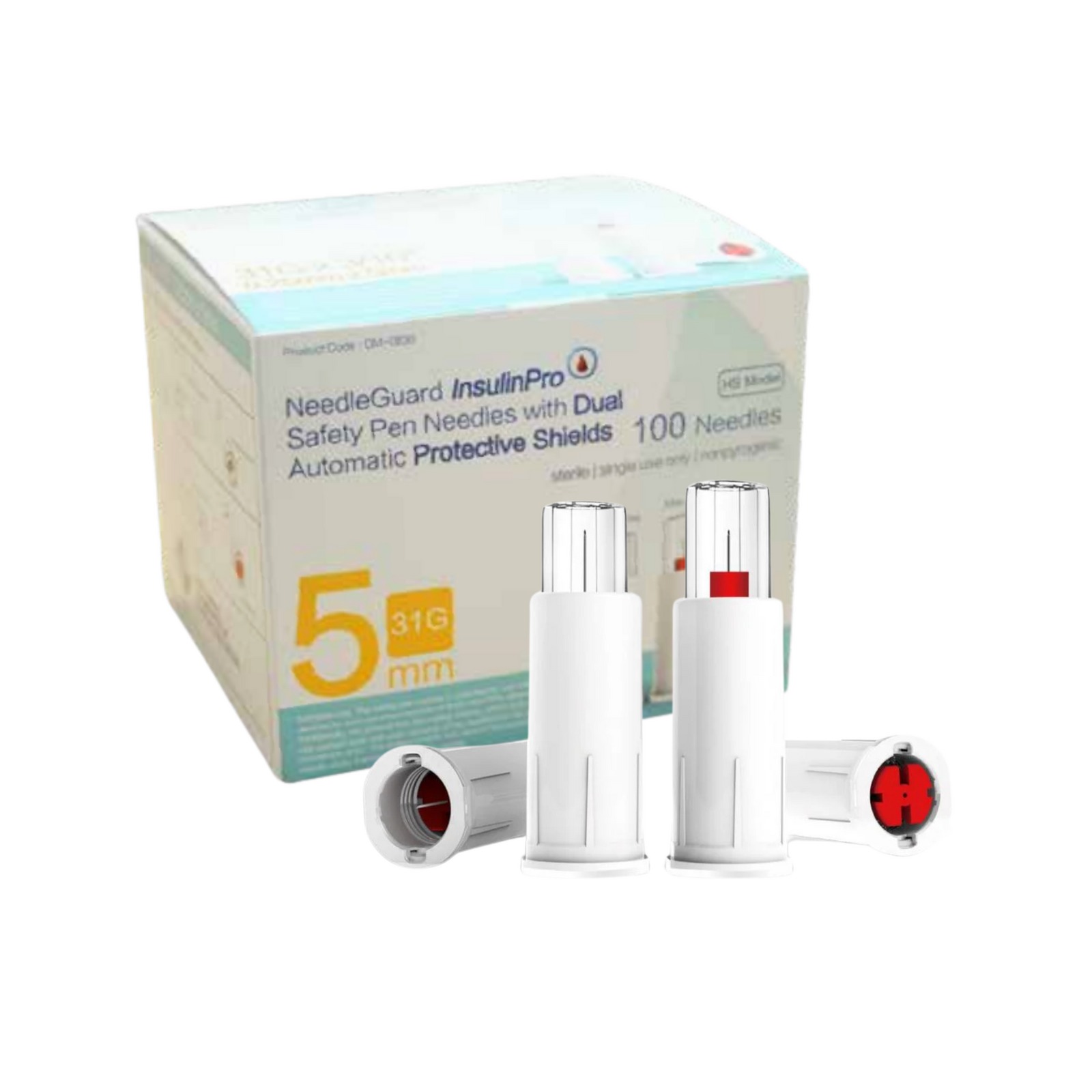 NeedleGuard InsulinPro – Safety Pen Needle (31G x 5mm) - Box of 100