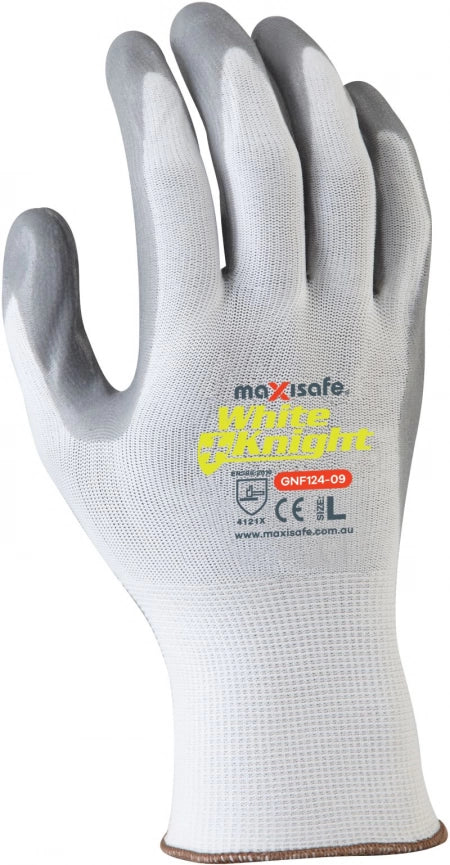 Maxisafe White Knight Synthetic Glove with Grey Foam Nitrile Palm – Work Gloves – product image 2