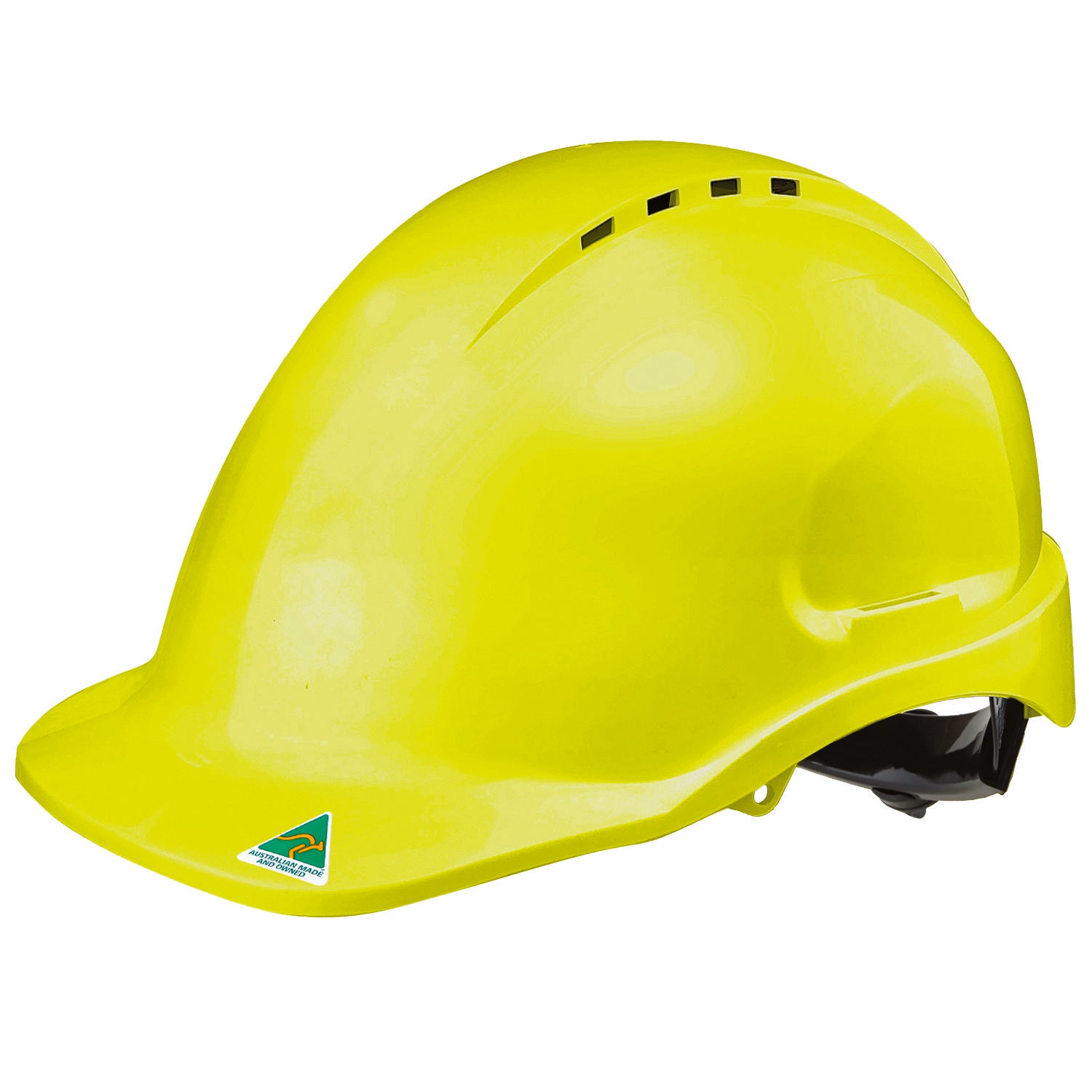 Maxisafe Yellow Vented Hard Hat Ratchet Harness Hi-Vi – Carton of 20
