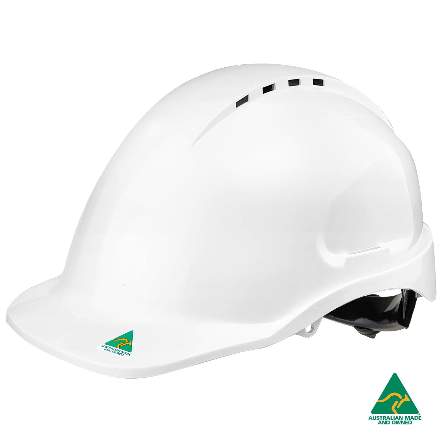 Maxisafe White Vented Hard Hat Ratchet Harness Ventilated Head Protection – Carton of 20 packs