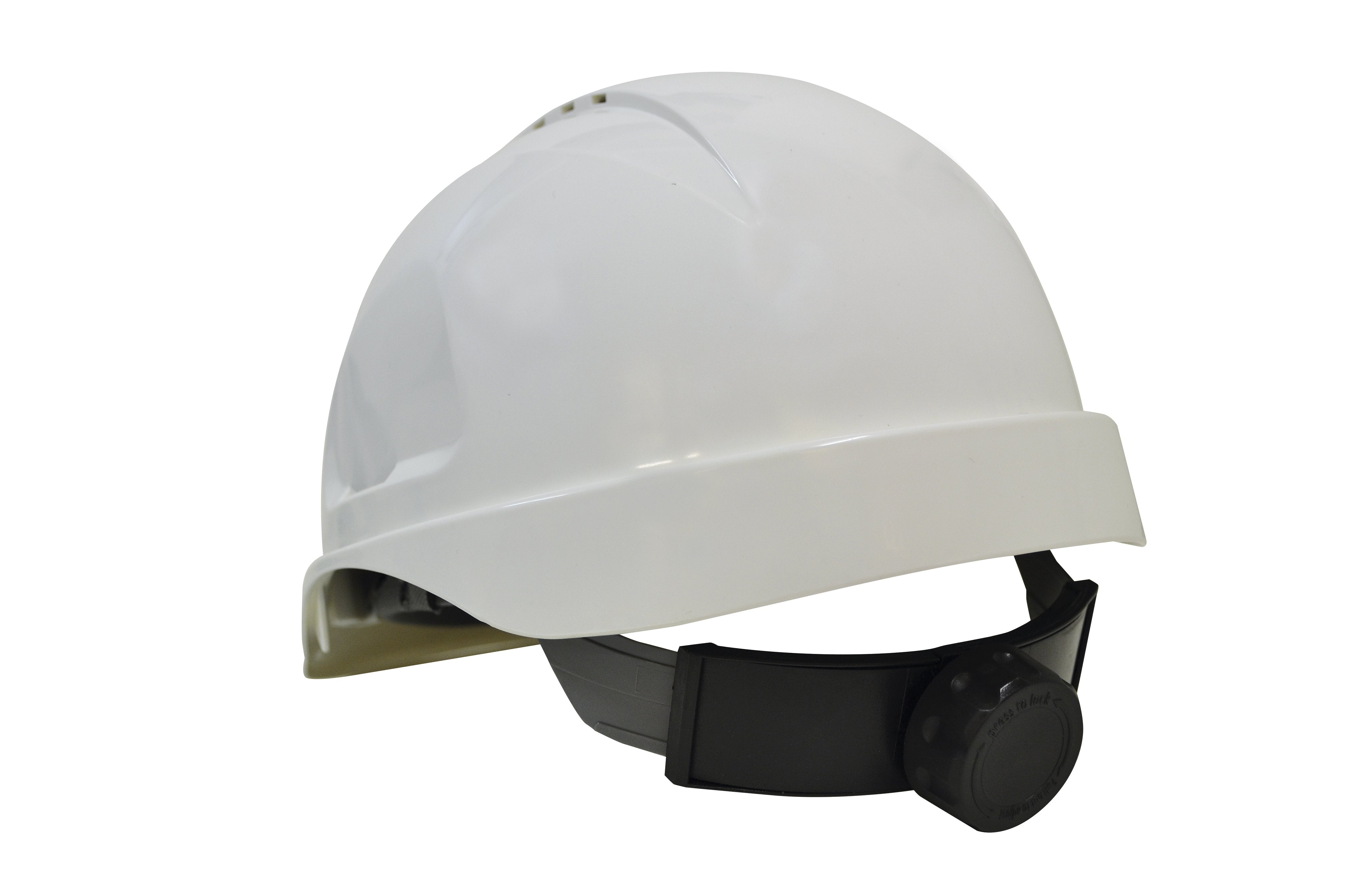 Maxisafe White Vented Hard Hat Ratchet Harness Ventilated Head Protection – Carton of 20 packs