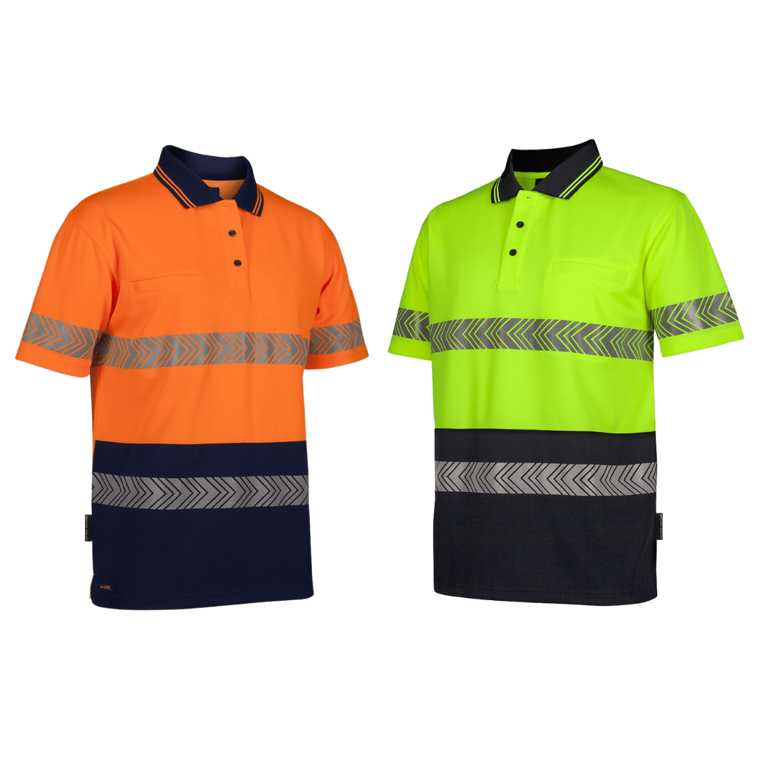 JBs Wear Hi Vis Short Sleeve Segmented Tape Polo 6HSST