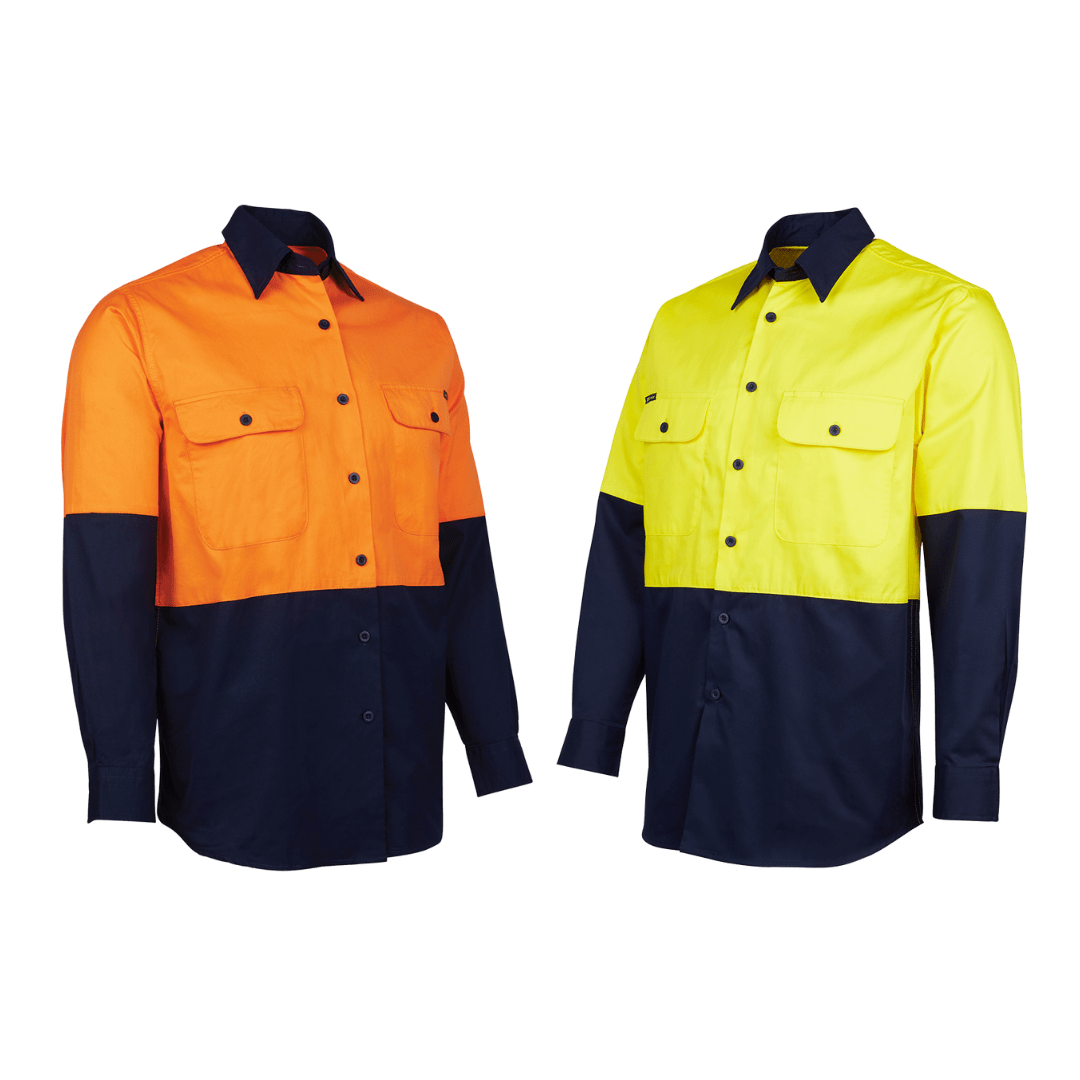 JBs Wear Hi Vis Long Sleeve Work Shirt  150G  6HWSL