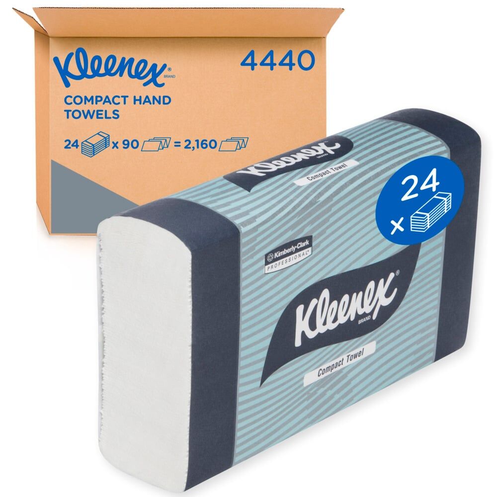 KLEENEX® Compact Hand Towels (4440) White Folded Paper Towels 24 Packs