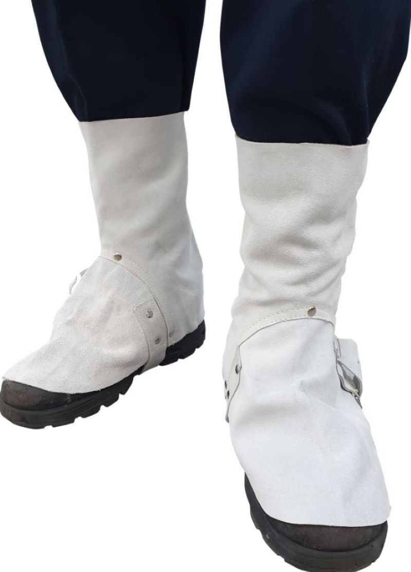 Maxisafe Welders Spats - Buckle & Strap, Natural Split Leather – Welding Protection – product image 1