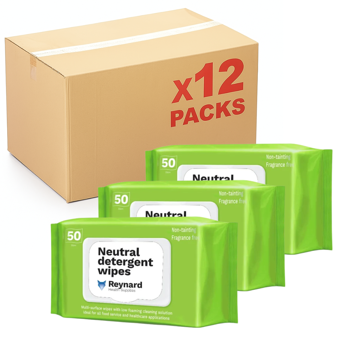 Reynard Neutral Detergent Wipes 50 Pack RHS201 - Carton of 12