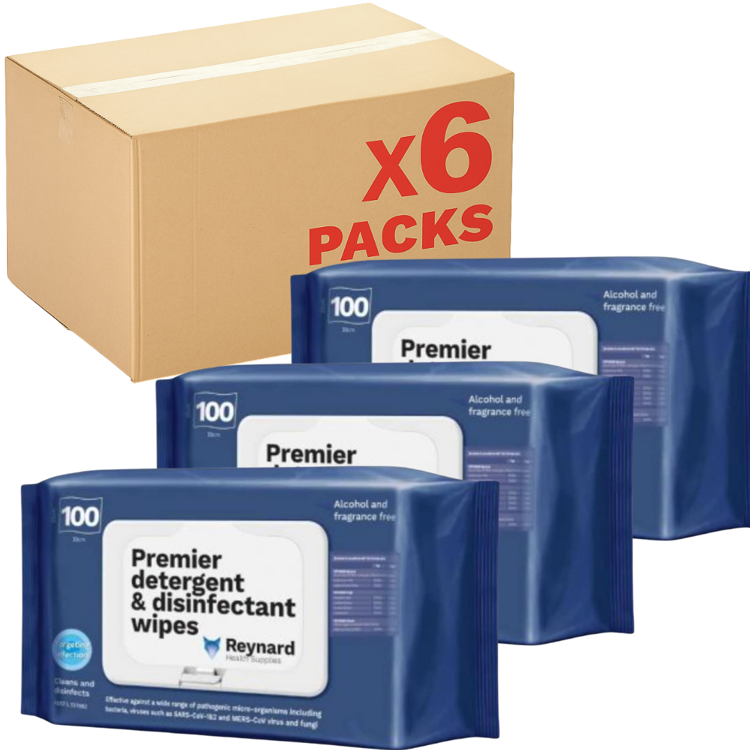 Reynard Premier Detergent & Disinfectant Wipes 100 Pack RHS218 - Carton of 6