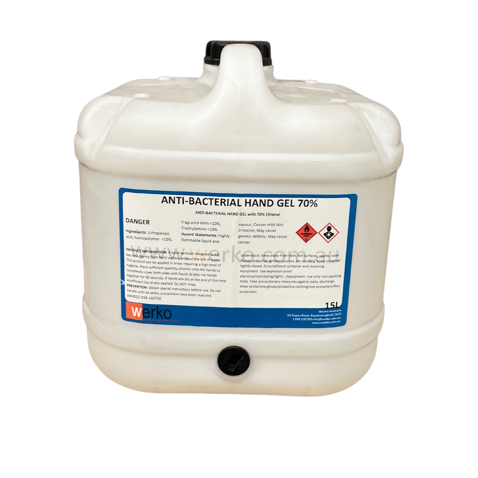 Shield Right Hand Gel Sanitiser 70% Alcohol 15 Litre