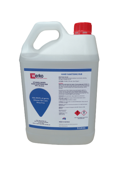 Shield Right Liquid Hand Sanitiser Spray Rub 5 Litre 70% Alcohol