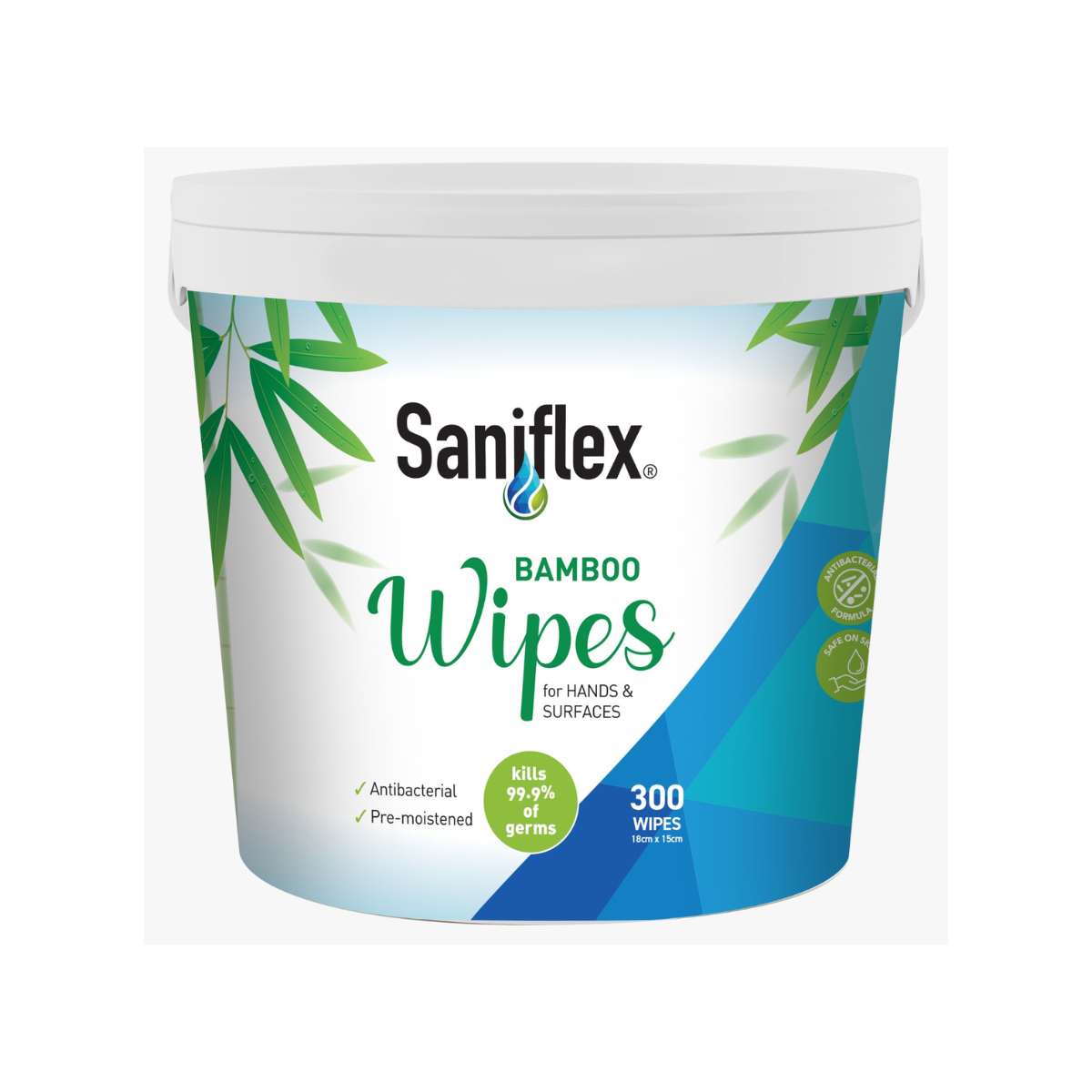 Saniflex Bamboo Antibacterial Hand & Surface Wipes 300 Pack
