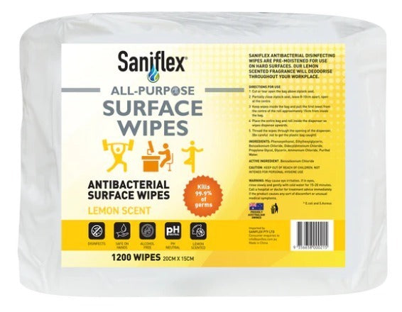 Saniflex All Purpose Antibacterial Surface Wipes 1200 Bag