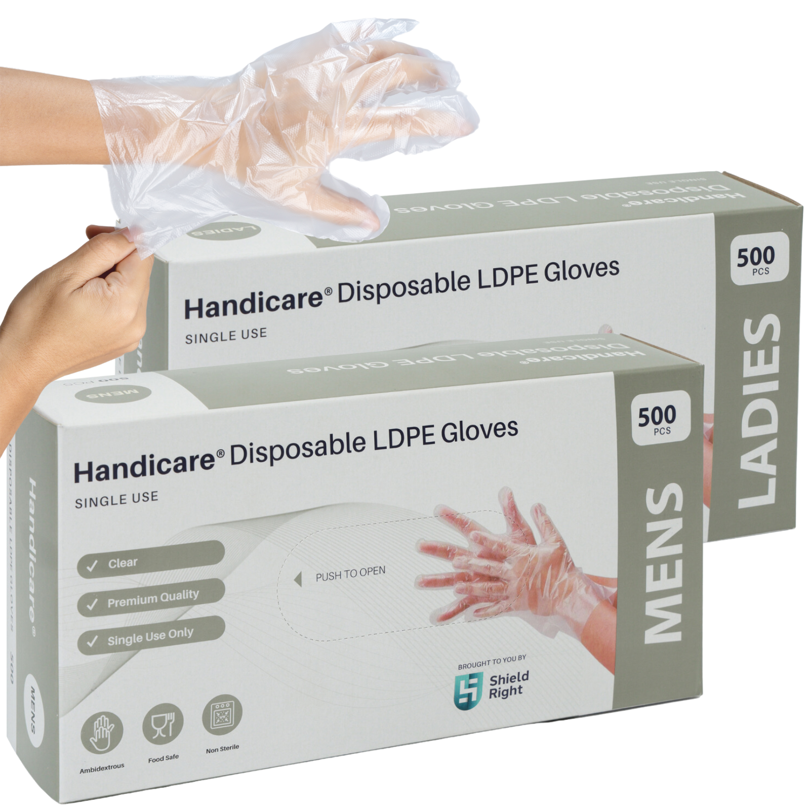 Shield Right LDPE Clear Disposable Gloves