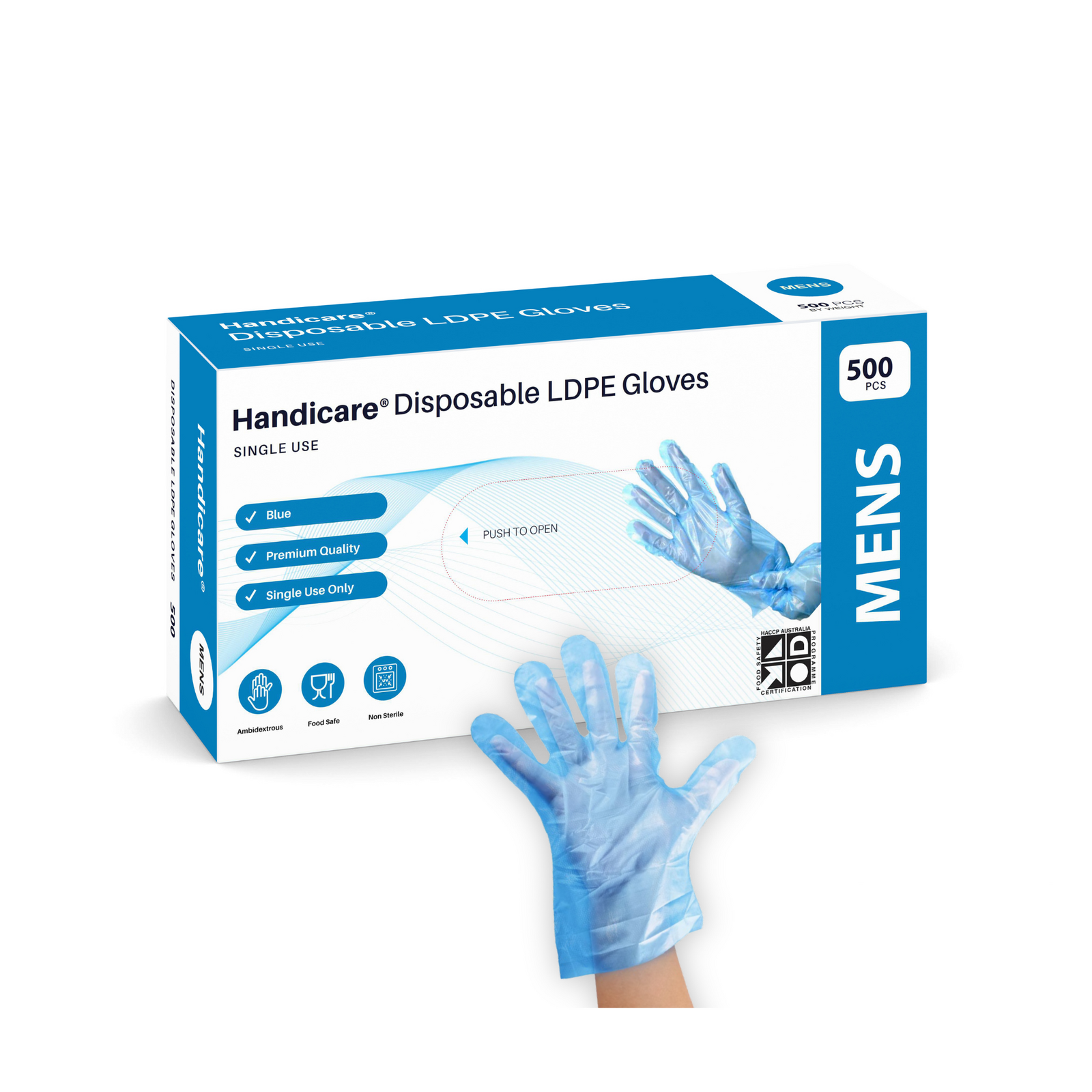 Shield Right Blue LDPE Disposable Gloves