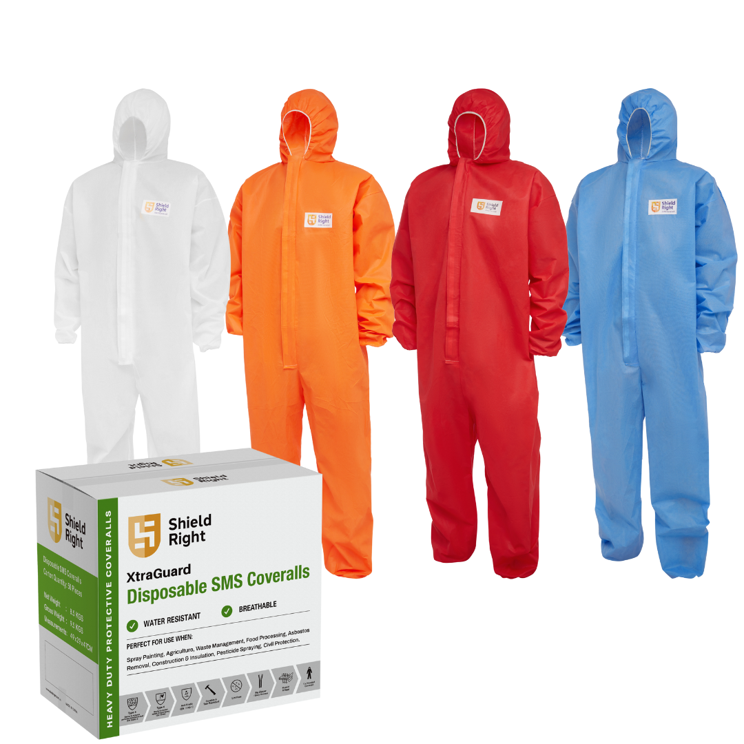 Shield Right Disposable Coveralls SMS Type 5-6 - Carton of 50