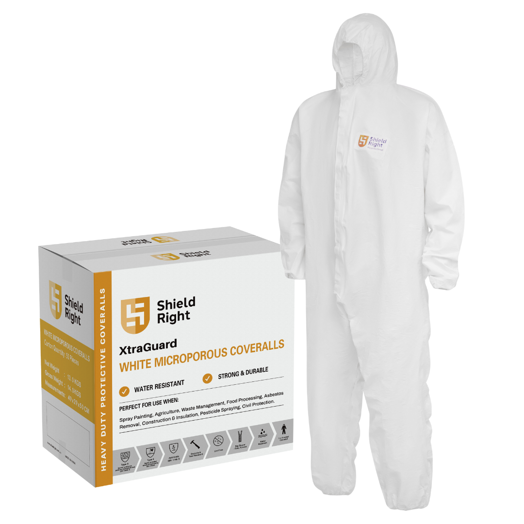 Shield Right Advanced Micro-Porous Disposable Coveralls Type 5-6 - Carton of 50