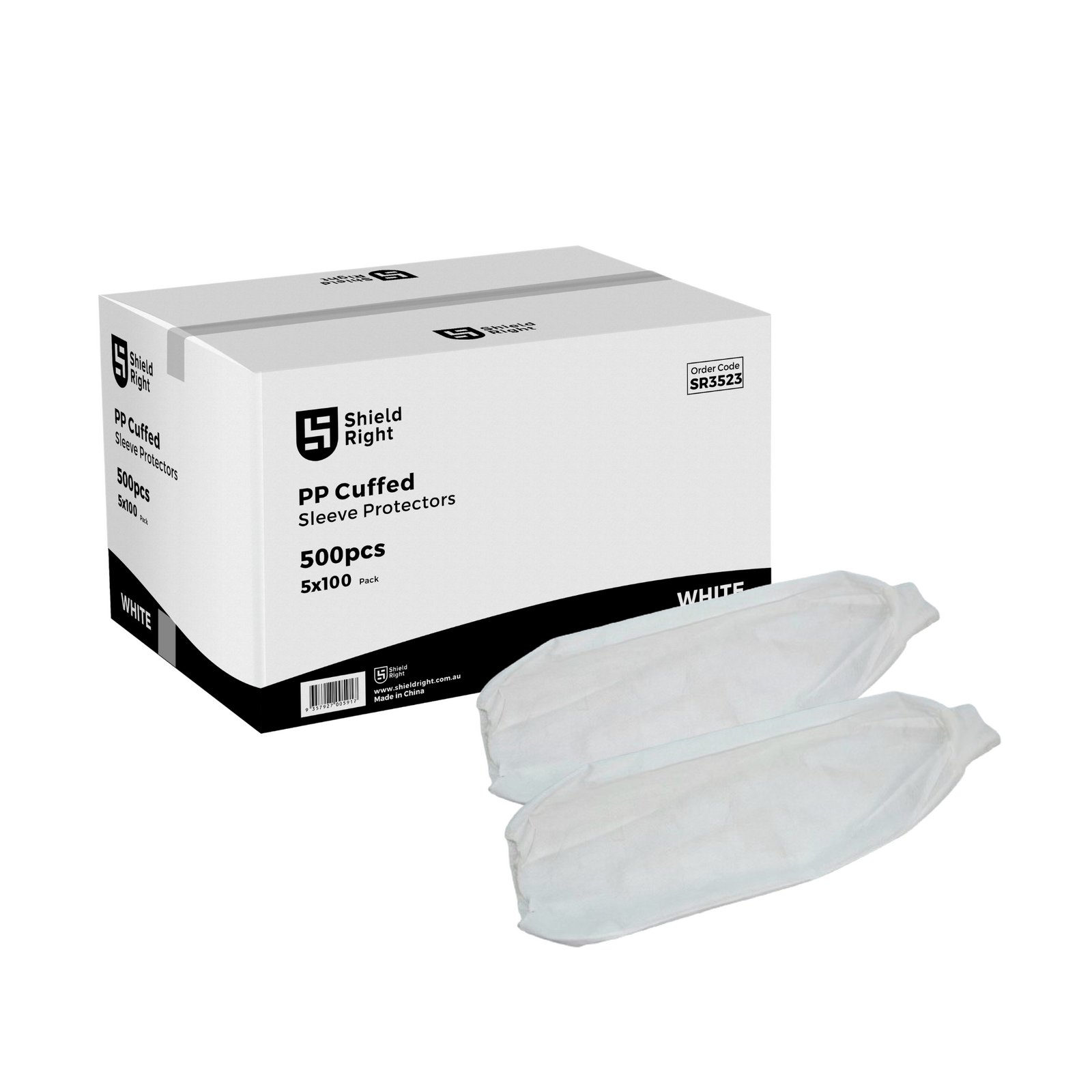 PP Cuffed Sleeve Covers White