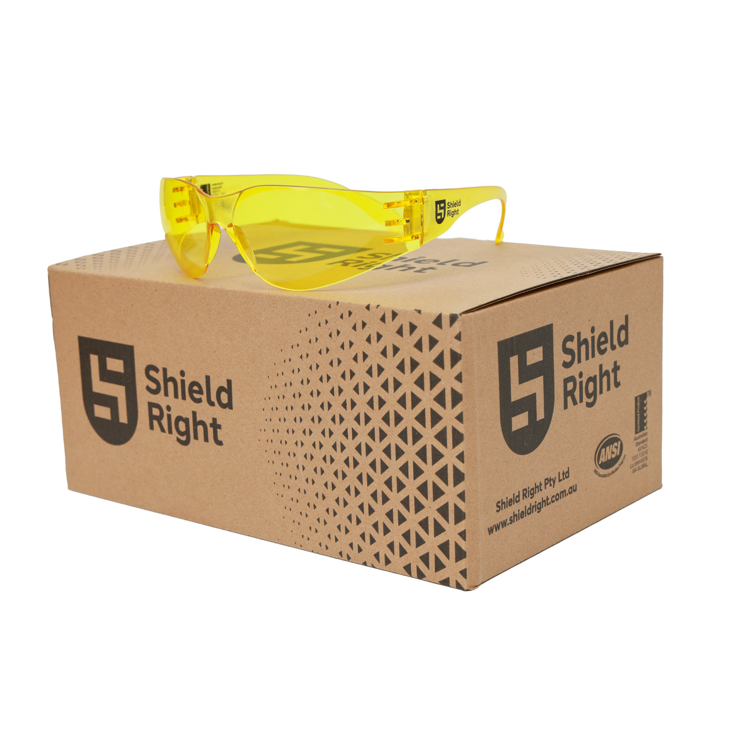 Shield Right Classic Safety Glasses Amber - Carton of 300