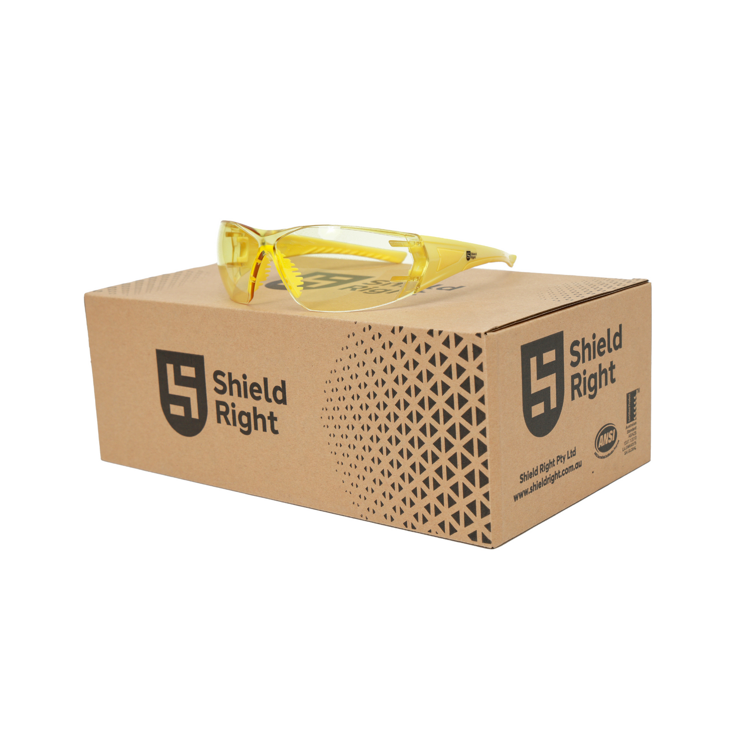 Shield Right Pro Safety Glasses Amber - Carton of 300