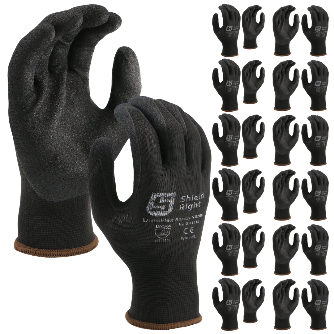 Shield Right DuraFlex Sandy Nitrile Glove - 12 Pack