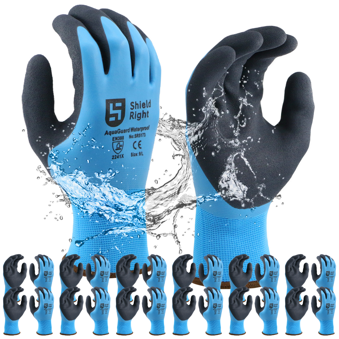 Shield Right AquaGuard Waterproof Gloves - Pack of 12