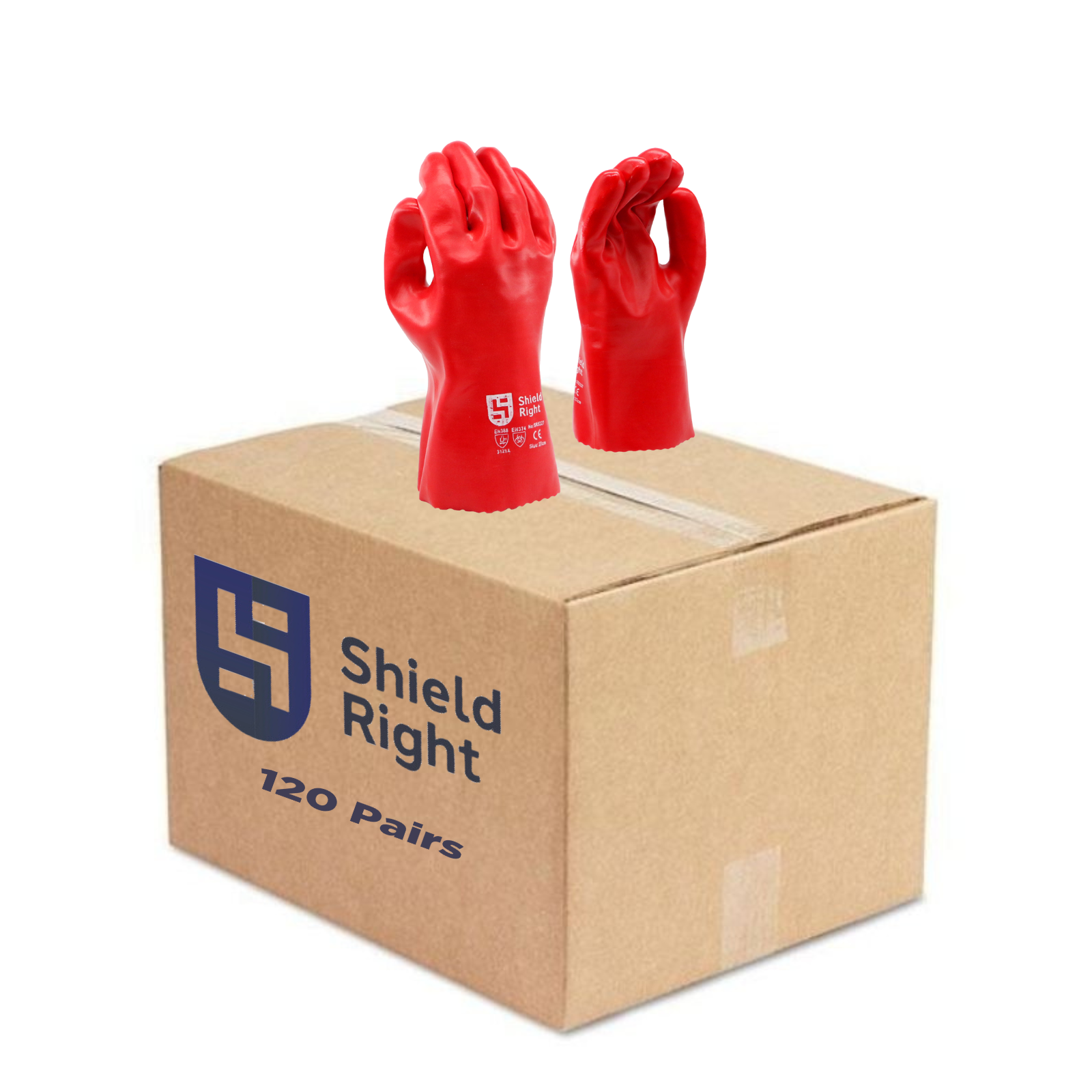 Red PVC Single Dip Gloves - Carton Pack