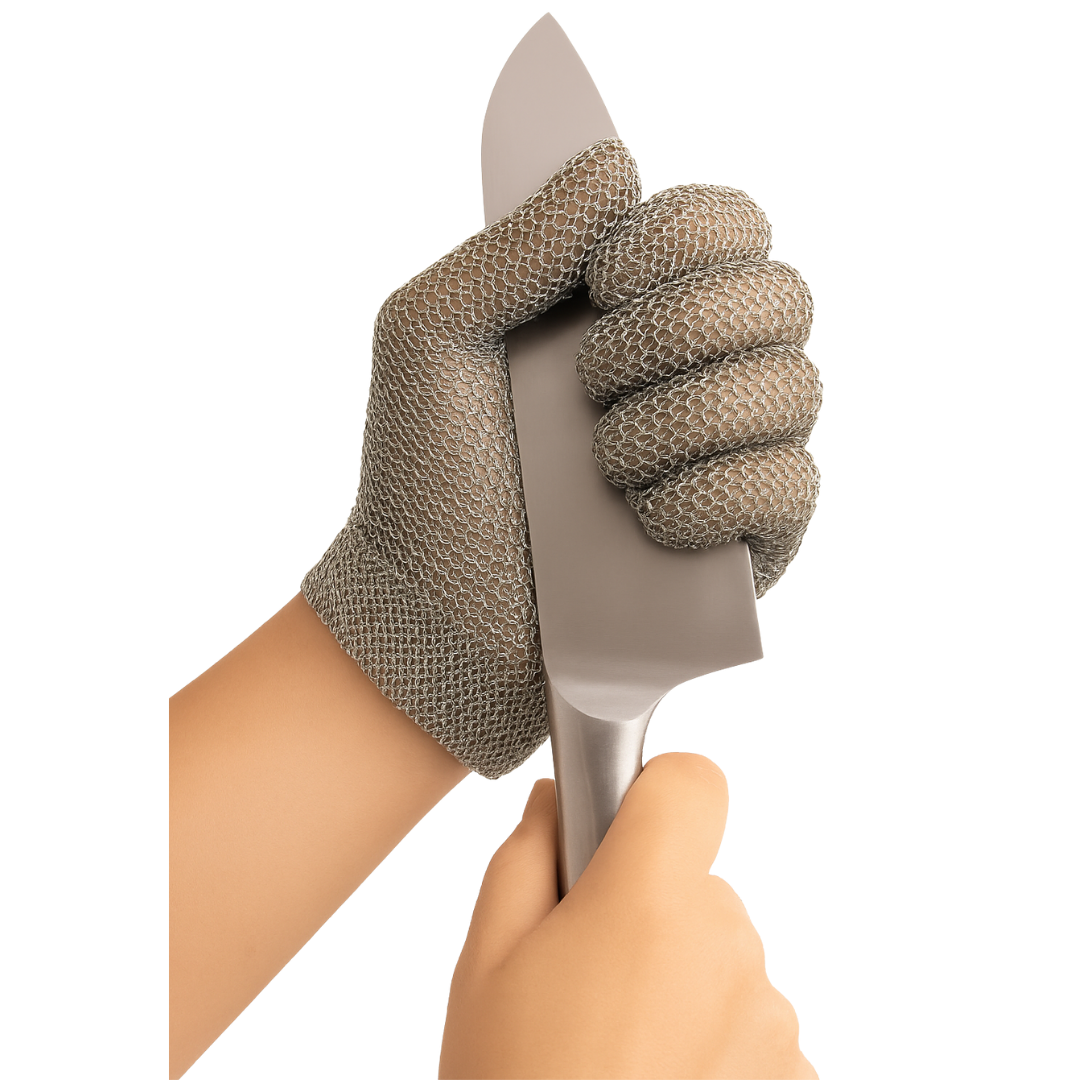 Shield Right Chain Mesh Cut-Resistant Glove - 316 Stainless Steel HACCP & EN 1082-1 Certified