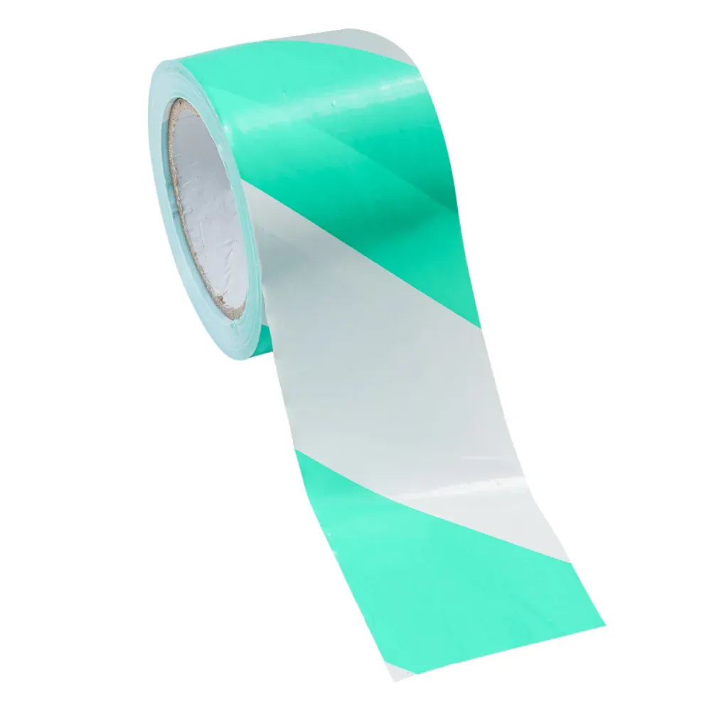 Shield Right  Green & White Barricade Tape 75MM X 100M