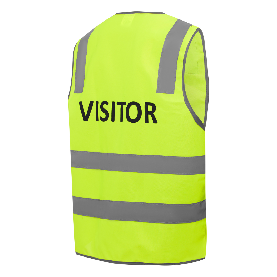 Hi Vis Reflective Yellow Visitor Safety Vest Day & Night