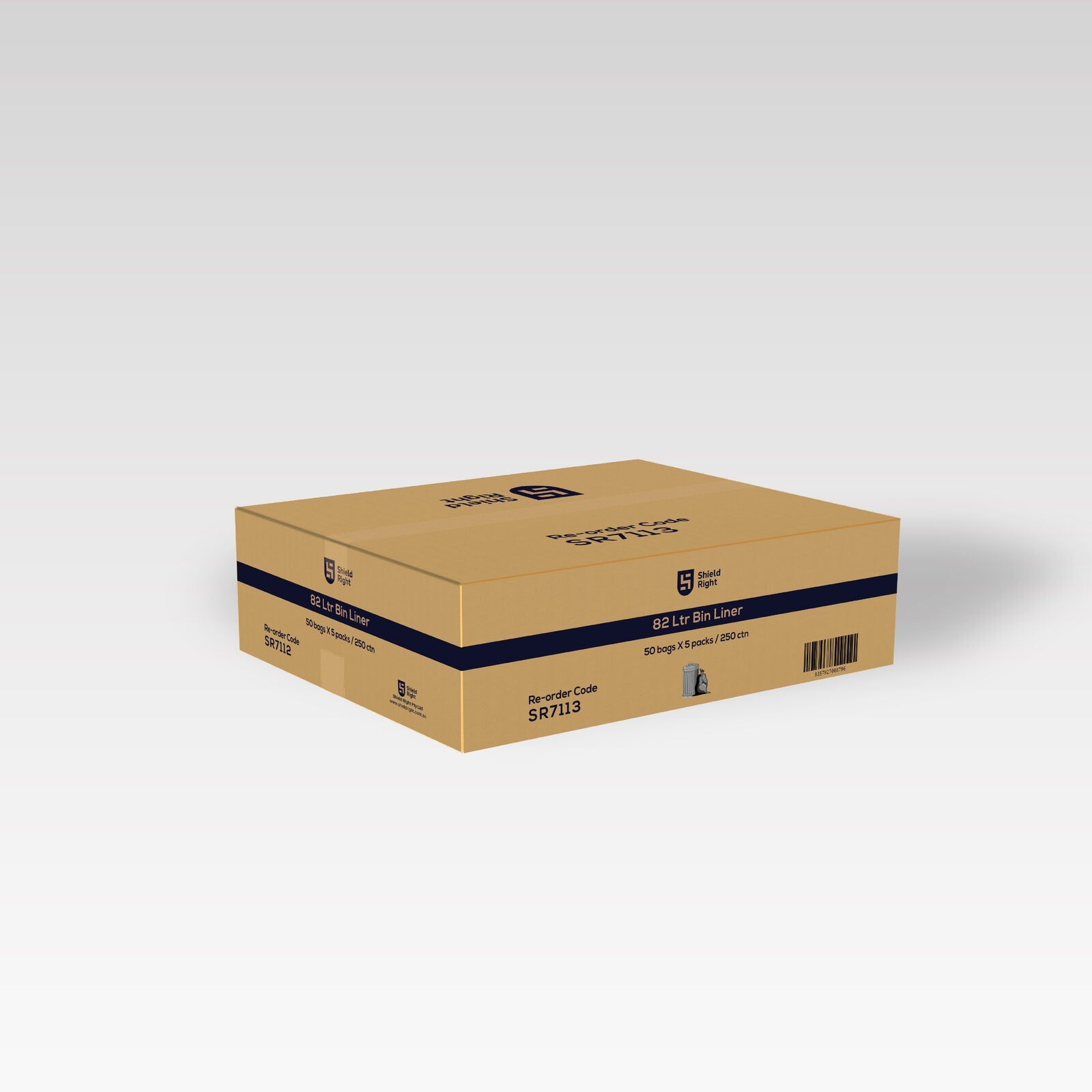 Shield Right Extra Heavy Duty Bin Liner 82L Black  (Carton of 250)