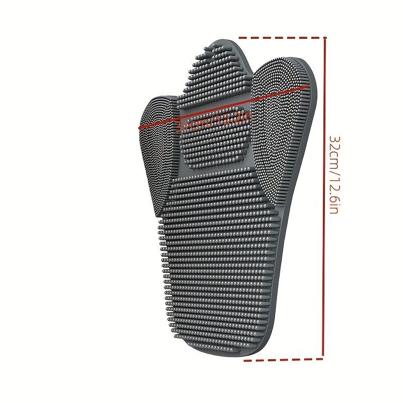 back massage brush, suction cup shower brush, exfoliating back brush, long handle back scrubber, bath brush set, body wash applicator, spa shower accessory, Australian bath essentials, muscle relief back brush, foot soak brush - Gray - Size 2PCS