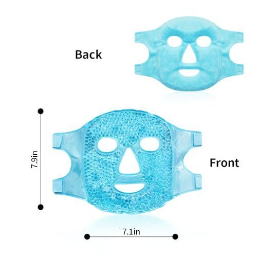 4Pack Cold Face Eye Masks Ice Face Mask Hot Cold Compress Cooling Face Mask for Dark Circles, Puffiness, Migraines, Headache, Stress, Redness, Women Man, Skin Care - Gray - Size 4Pack