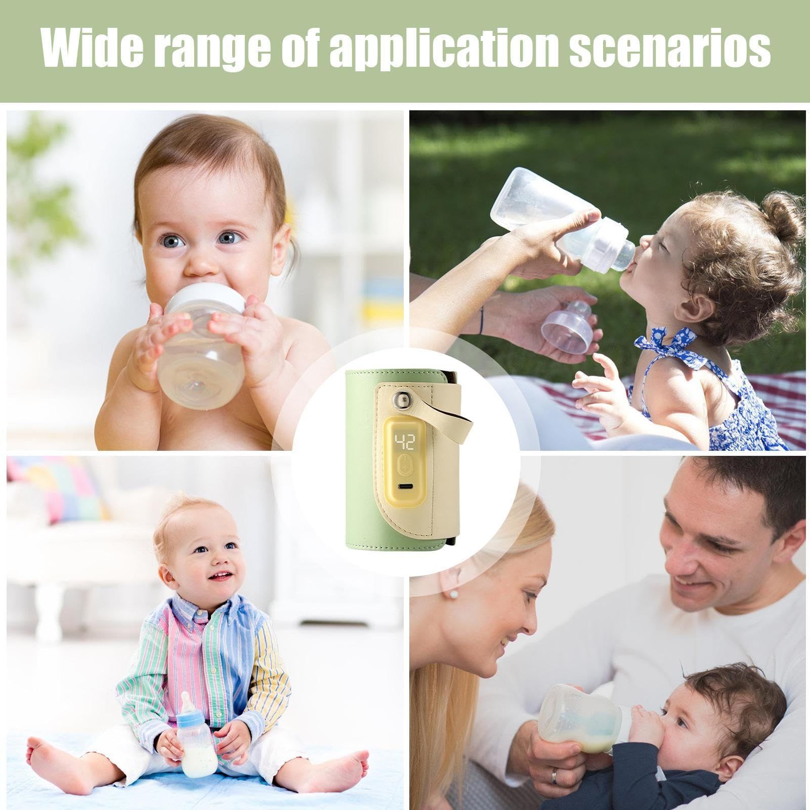 USB Bottle Warmer for Travel, Baby Bottle Warmer Portable Travel, Bottles Insulator Sleeve Rapid Heating Intelligent Nursing Bottle