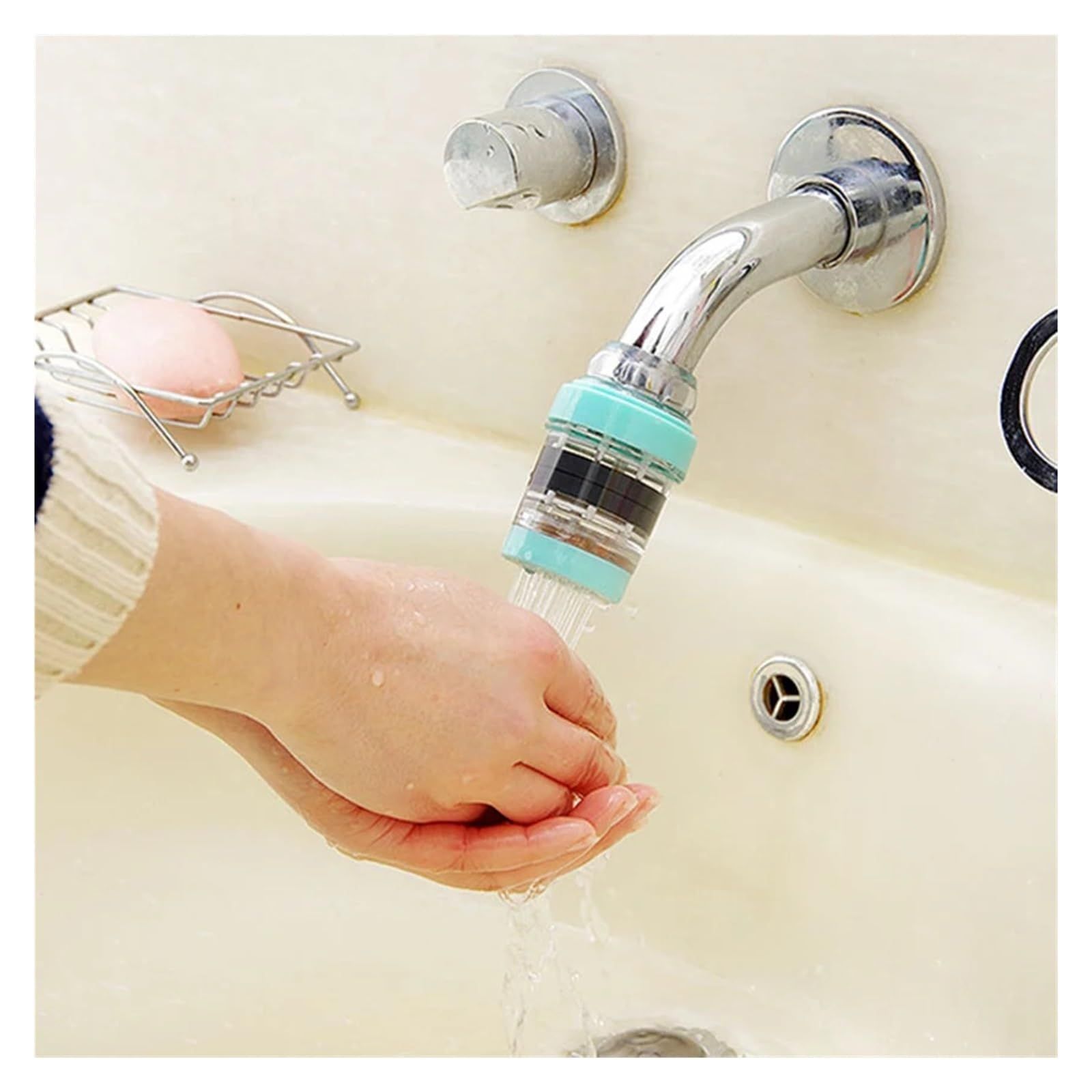 2 Pack Faucet Water Filters with Medical Stone Magnetized,Faucet Tap Water Purifier,Kitchen Faucet Water Filter,Fast Flow Water