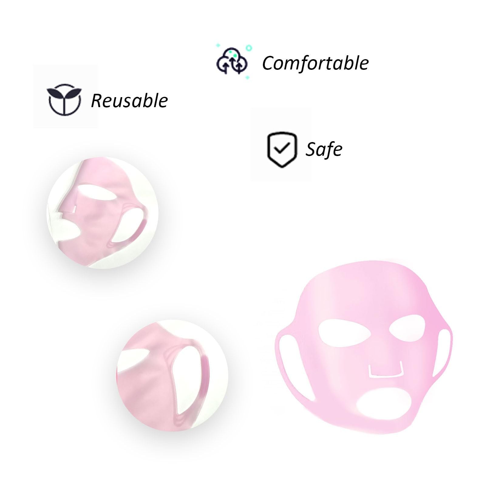 Ideal Swan 4 Pack Reusable Silicon Anti Mask - Wrinkle Silicone Face Mask Holder for Sheet Masks, Moisturizing Facial Mask Cover