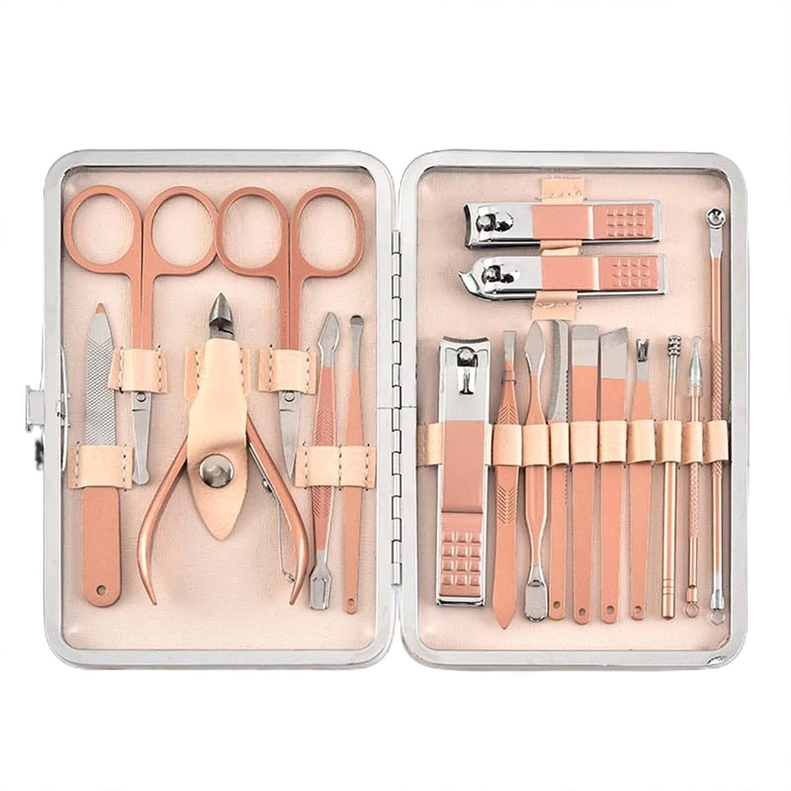 Nail Clippers Set 18 in 1 Stainless Steel Manicure Cutter Kits Nail Scissors Trimmer Portable Manicure Clipper Nail Care Tools