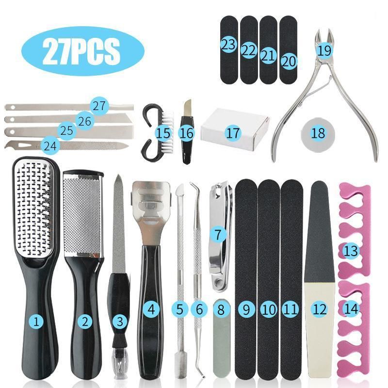 27PCS Pedicure Manicure Tool Set with Callus Remover and Nail Care Kit