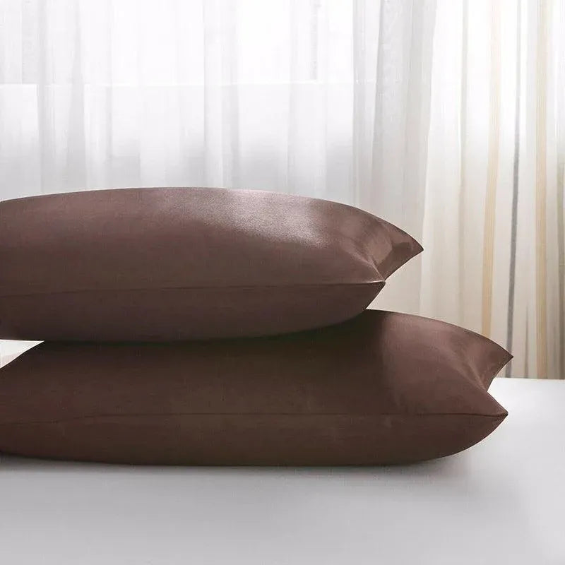 2 Pack Satin Pillowcases Luxury Soft Cushion Covers Bedroom Home Decor - Silver
