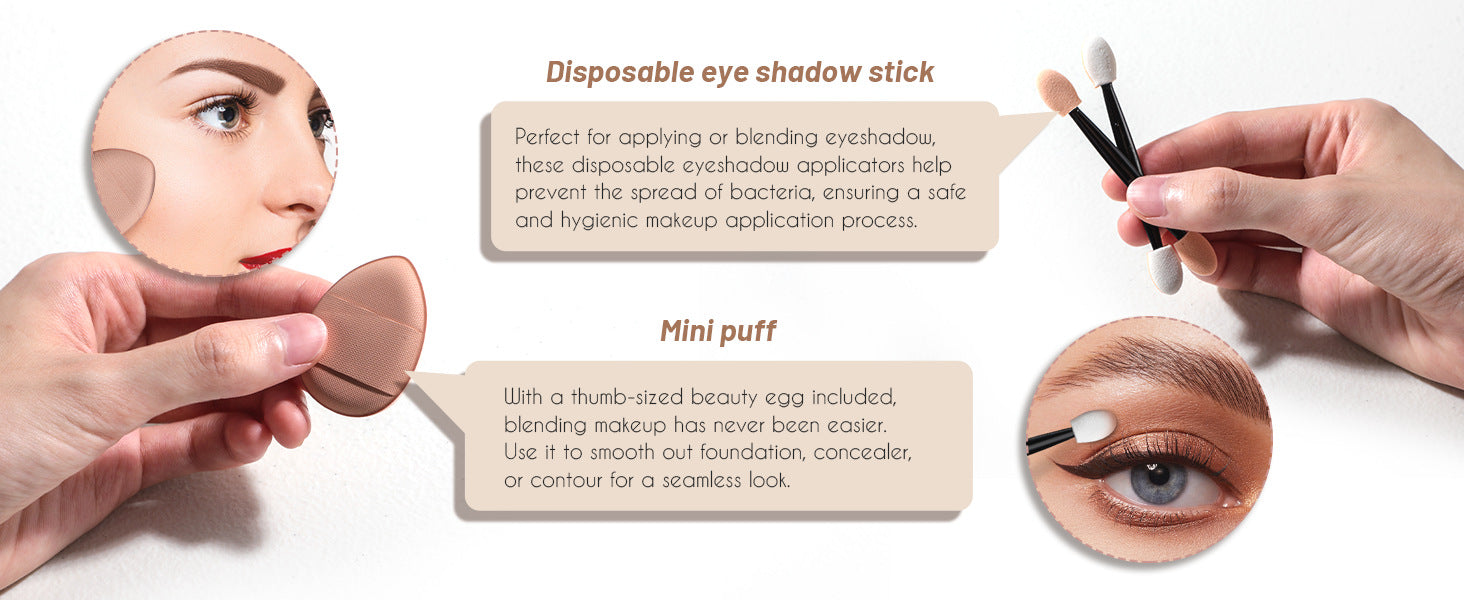 All-in-One Portable Makeup Brush Kit with LED Mirror Travel Case, Sponges & Applicators(pink)
