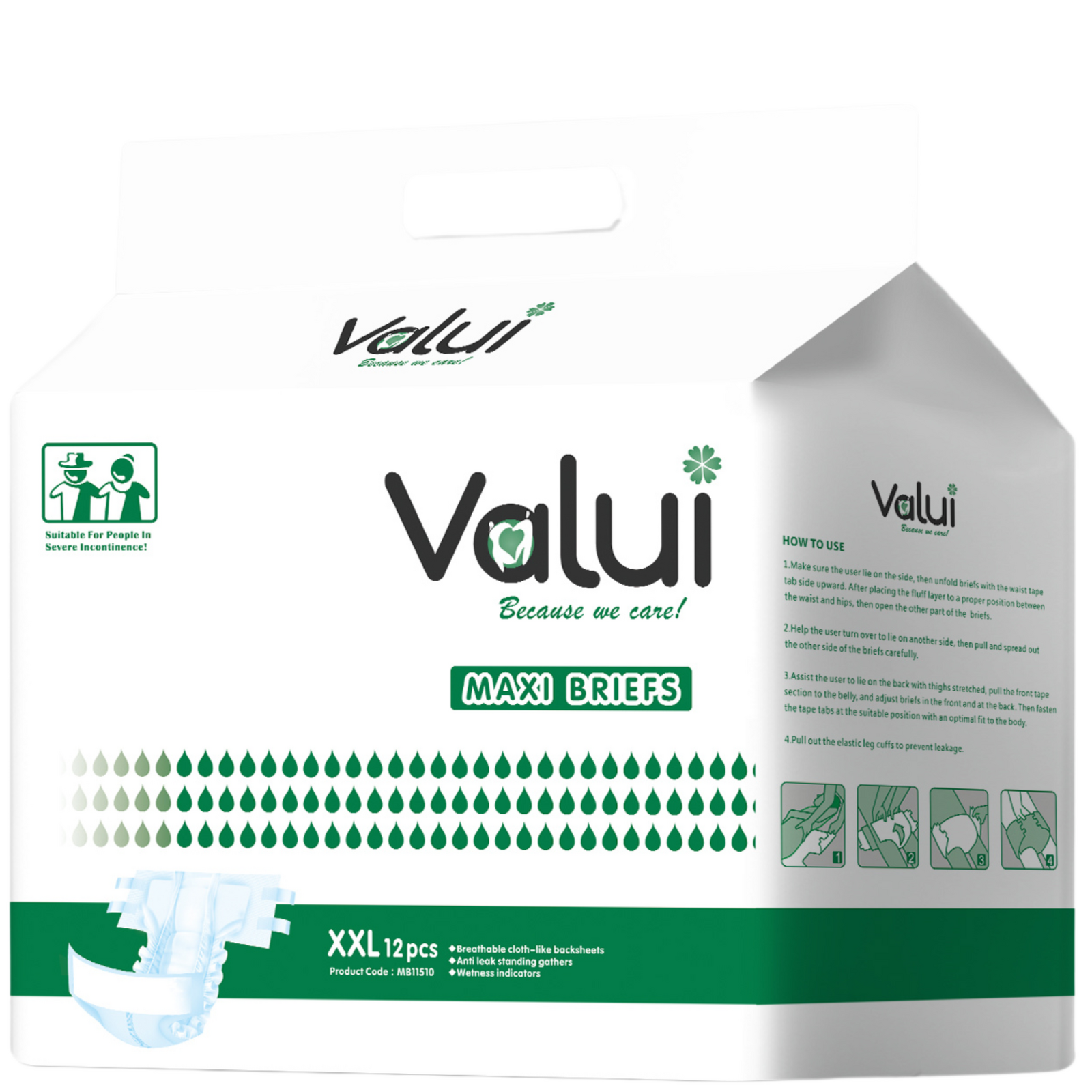 Valui Maxi Briefs Nappy Style (Pack of 12)